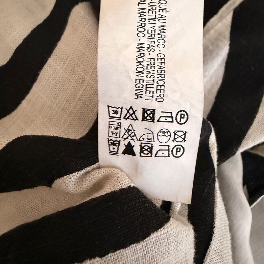 Zara black & white Zebra Print linen blend cutout spaghetti strap Mini Dress XS - Picture 16 of 16
